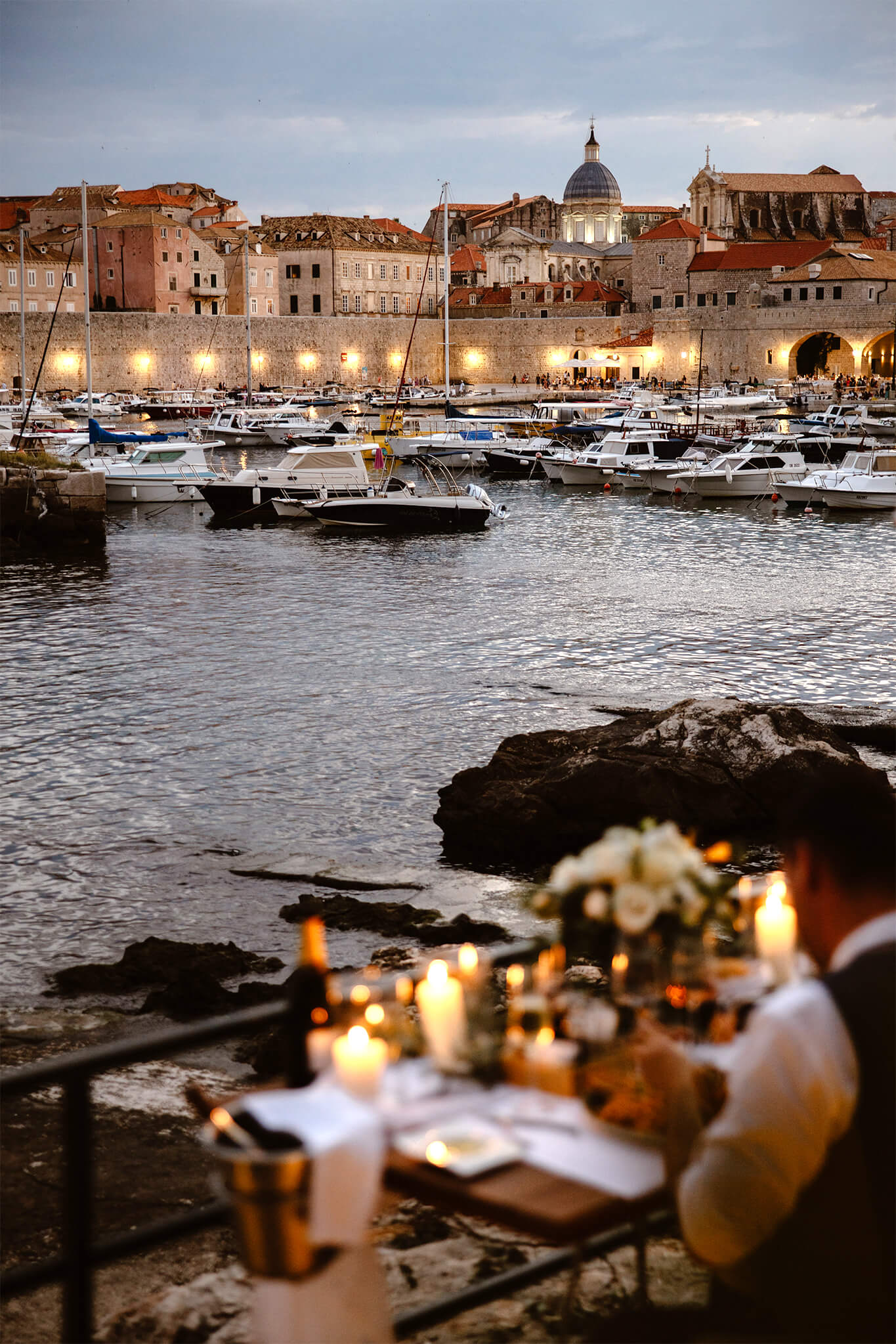 Hochzeitsdinner mit Meerblick in Dubrovnik